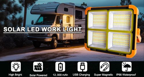 Solar Waterproof Outdoor Portable Emergency USB Charging LED Camping Lamp High Power Courtyard Lights Floor Stand Flood Light