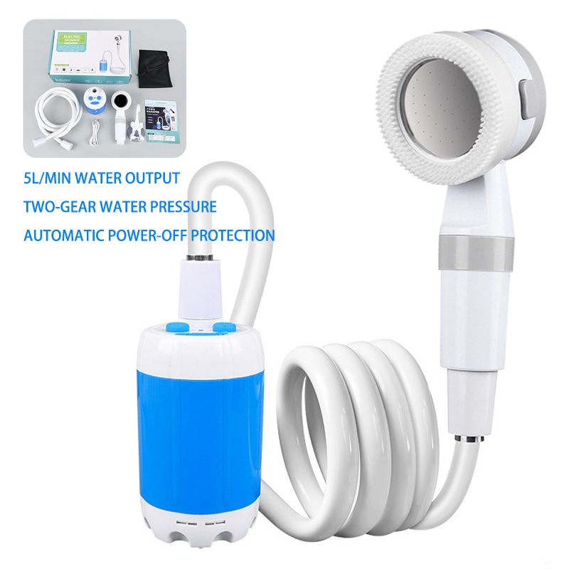 Outdoor Portable Shower, Camping USB Rechargeable Camping Shower Pump Portable Electric Filter Shower