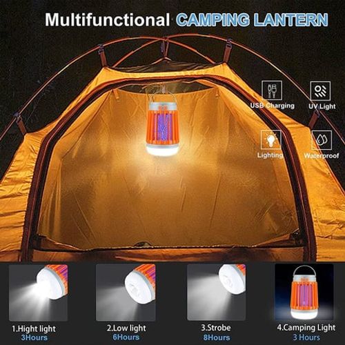 Lâmpada solar multifunções para matar mosquitos para campismo