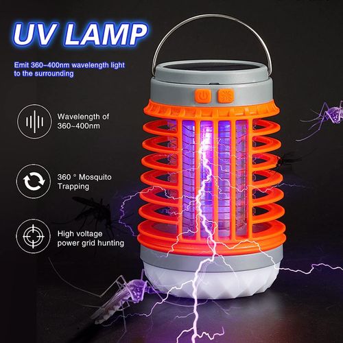 Lâmpada solar multifunções para matar mosquitos para campismo