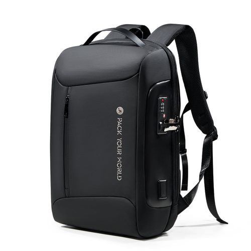 Mochila multifunções com fecho antirroubo para carregamento usp