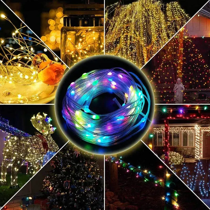💡🌈Luzes coloridas de controle remoto