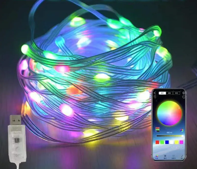 💡🌈Luzes coloridas de controle remoto
