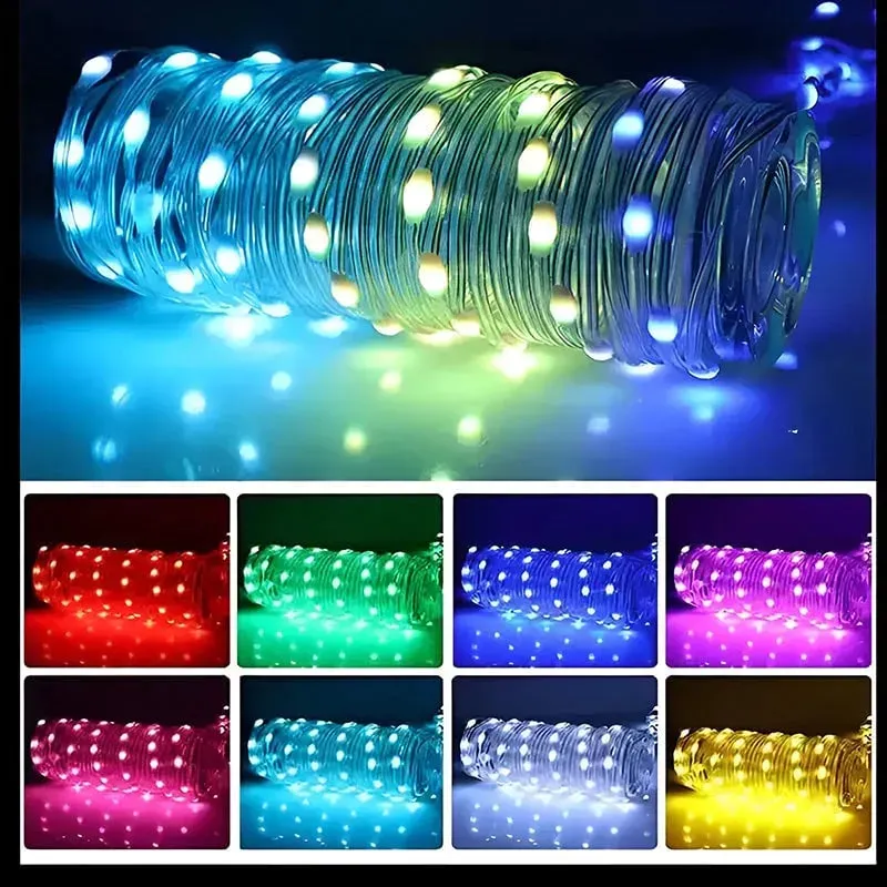 💡🌈Luzes coloridas de controle remoto