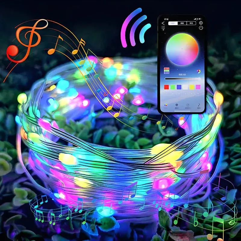 💡🌈Luzes coloridas de controle remoto