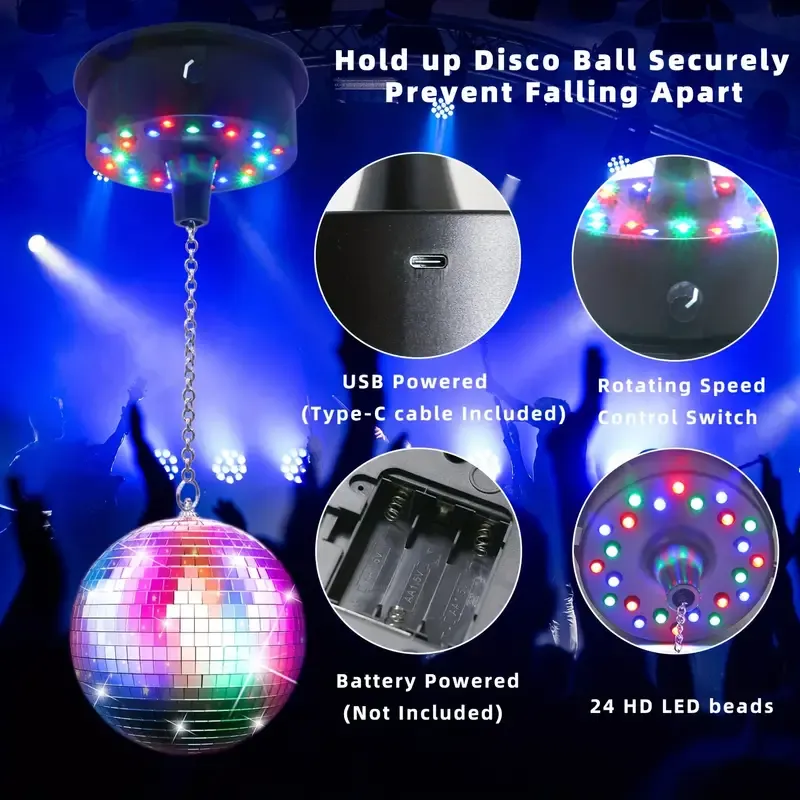 Bola de discoteca com espelho giratório lightd