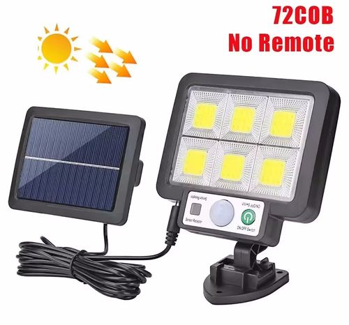Luz de rua solar, luz de parede com sensor de movimento PIR de energia solar, 3 modos de iluminação Lâmpada de parede 117COB à prova de água, lâmpada de inundação de segurança de jardim ao ar livre para quintal de jardim ao ar livre