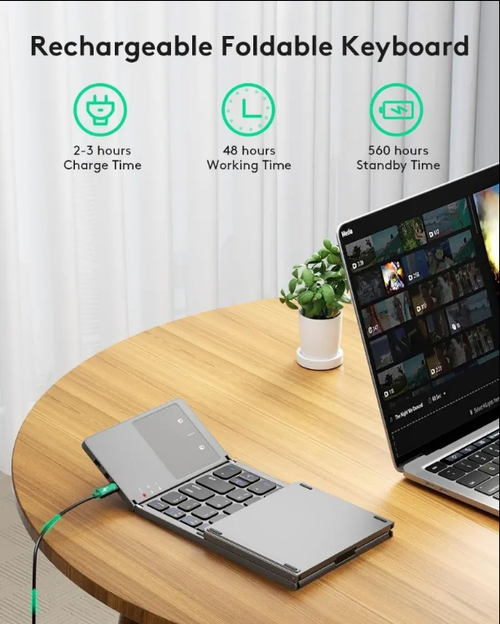 Bluetooth Folding Keyboard with touchpad Portable Wireless