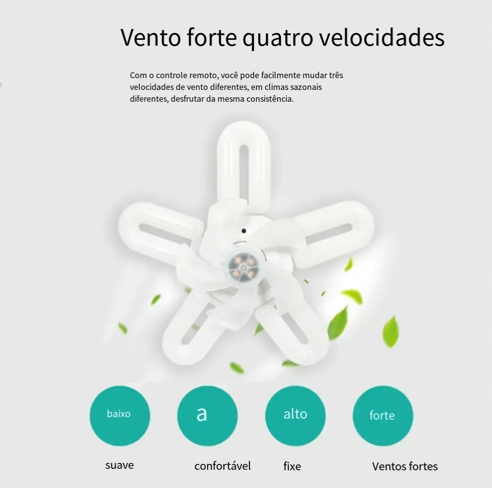 Luz de ventilador dobrável com controle remoto✨Especial por tempo limitado