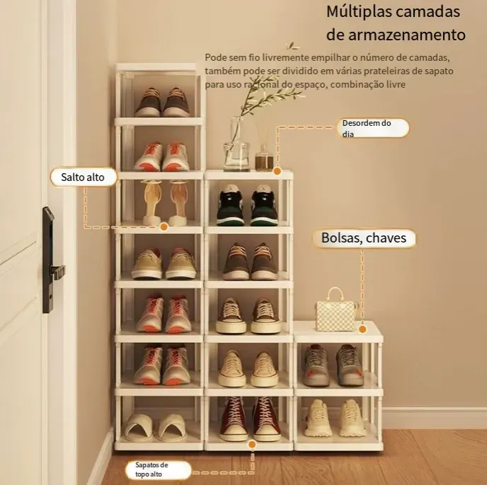 Suporte prático para organização perfeita de calçados Limitar descontos👞