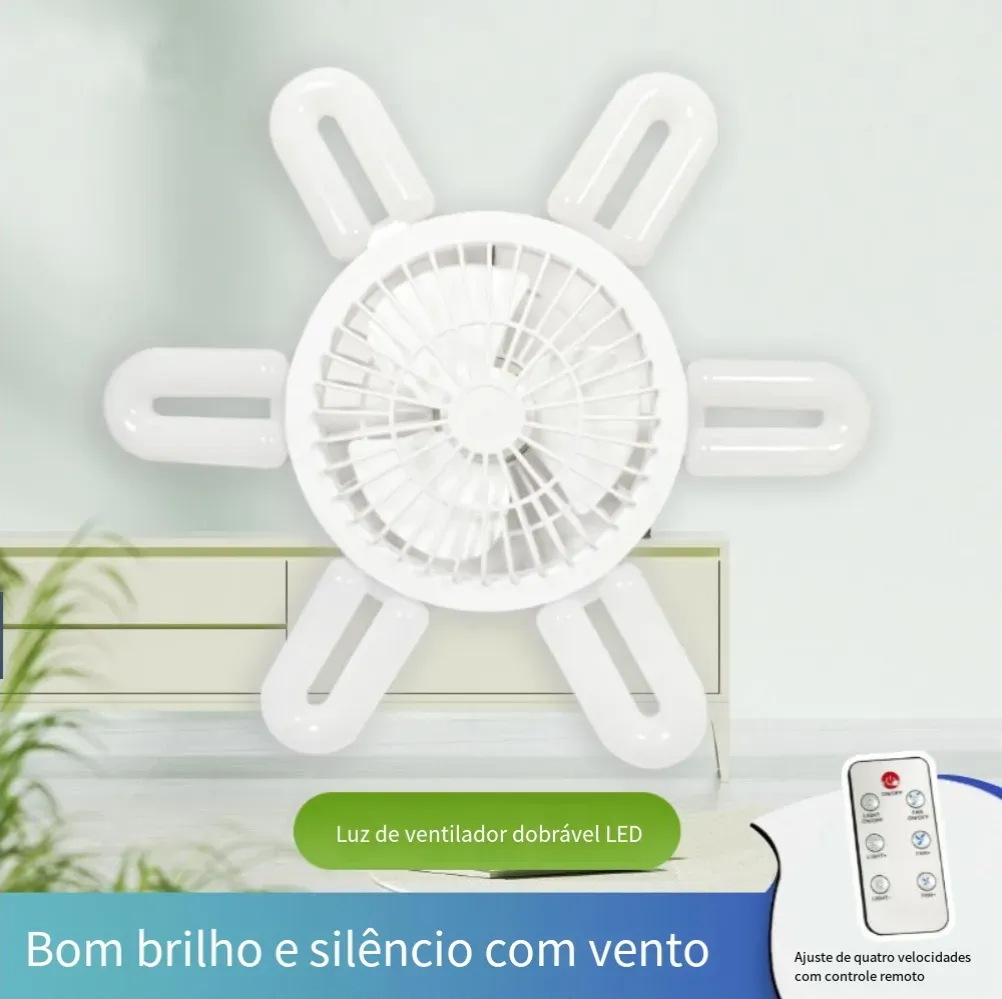 Luz de ventilador dobrável com controle remoto✨Especial por tempo limitado