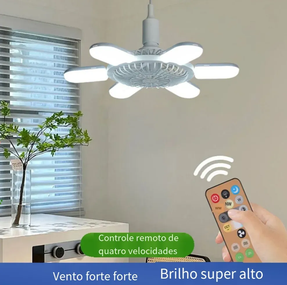 Luz de ventilador dobrável com controle remoto✨Especial por tempo limitado