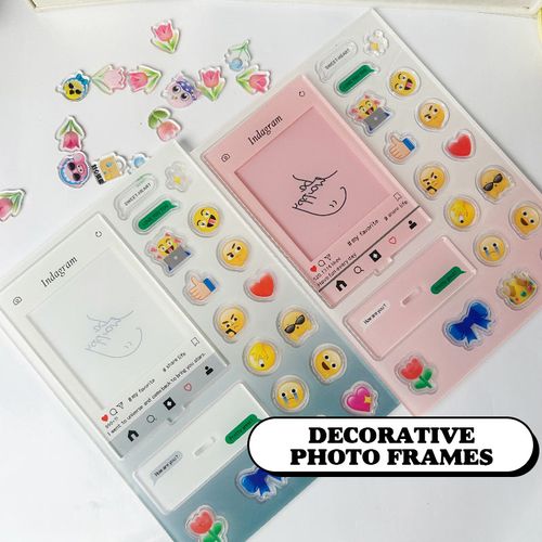 Acrylic Stand 3 Inch Emoji Decoration Photo Frame