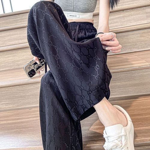 Women'S Straight Ice Silk Wide Leg Pants