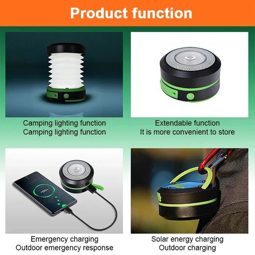 Solar Rechargable Camping Light Foldable Portable Lantern Power Bank Waterproof Flashlight Solar Lamp Camping Outdoor ﻿Lamp