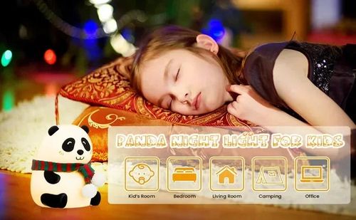 Baby Night Light Timing USB Rechargeable Panda Nursery Sleeping Lamp Portable Beside Touch Lamp for Room Decoration