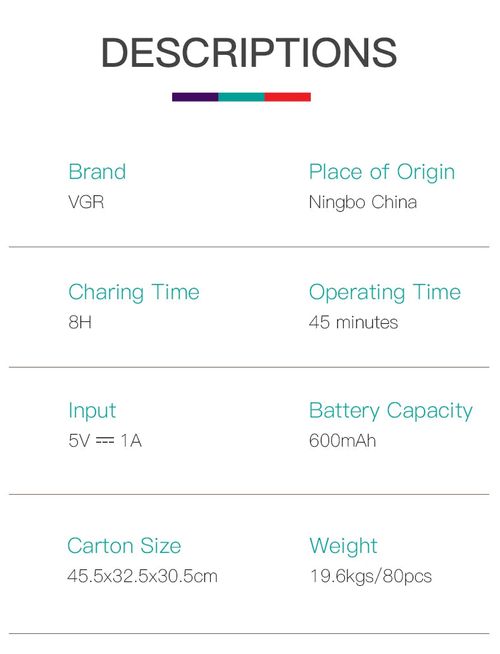 VGR V-390 mini single blade cordless beard trimmer razor rechargeable foil electric face body shaver for men Convenient razor