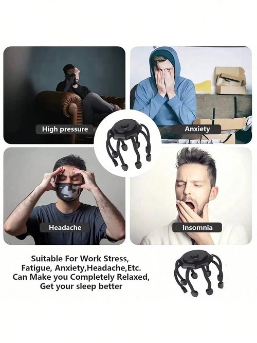 Ultra Scalp Massager, Head Massager Stress Release Massager with 8-Frequency Vibrating Contacts, 3 Modes 360 Degree Portable Ult