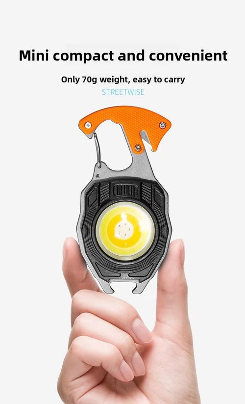 5 in1 Multifunctional Mini COB LED KeyChain Light： USB, Magnet, Opener, Screwdriver