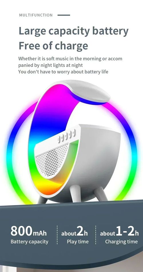 Wireless Speaker Charger Night Light with Alarm Clock Charging Function Atmosphere Lamp LED Table Lamp for Bedroom Home Decor