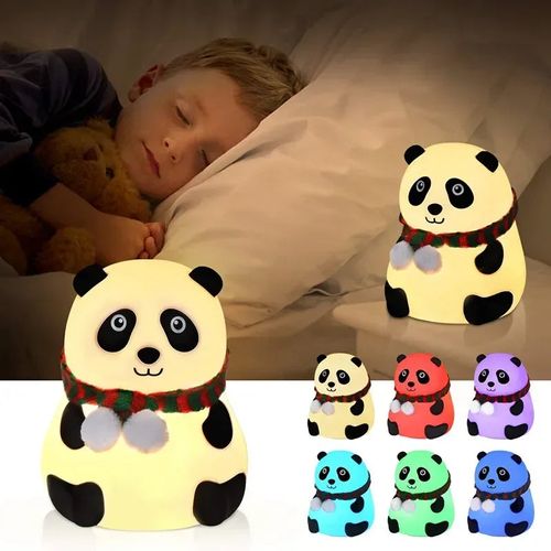 Baby Night Light Timing USB Rechargeable Panda Nursery Sleeping Lamp Portable Beside Touch Lamp for Room Decoration