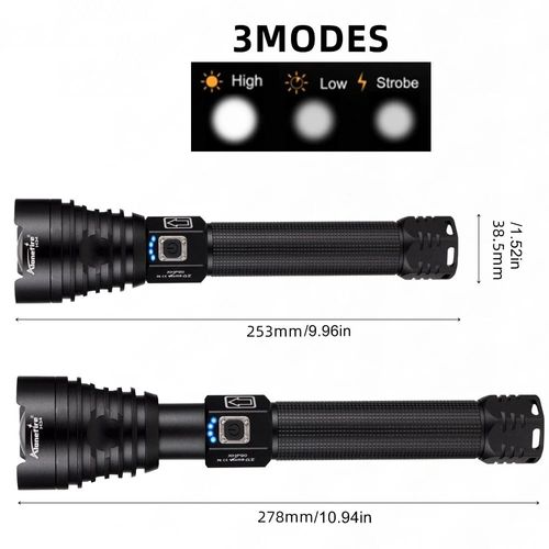 5000Lumen P90 LED Zoom Powerful Flashlight USB Rechargeable High Power Outdoor Patrol Camping Hunting Hiking Strong light Torch