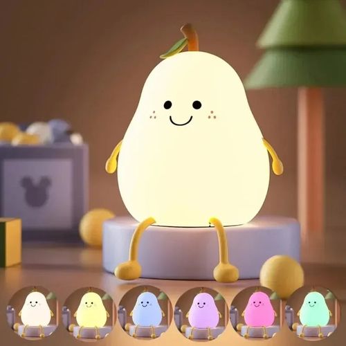 Cute Night Light 3 Level Dimmable Nursery Nightlight Super Squishy Silicone USB Rechargeable Touch Control 7 Colors Night Lamp