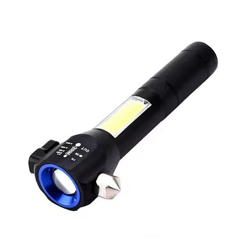 Multi-Function COB LED Flashlight Emergency Light Safety Hammer