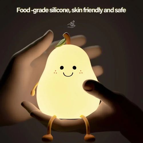 Cute Night Light 3 Level Dimmable Nursery Nightlight Super Squishy Silicone USB Rechargeable Touch Control 7 Colors Night Lamp