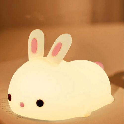 Cute Night Light 3 Level Dimmable Nursery Nightlight Super Squishy Silicone USB Rechargeable Touch Control 7 Colors Night Lamp