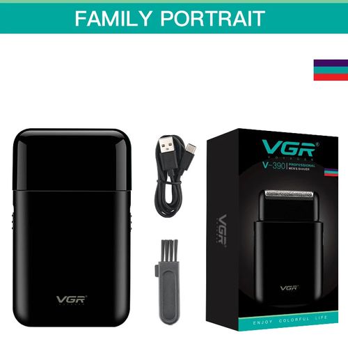 VGR V-390 mini single blade cordless beard trimmer razor rechargeable foil electric face body shaver for men Convenient razor