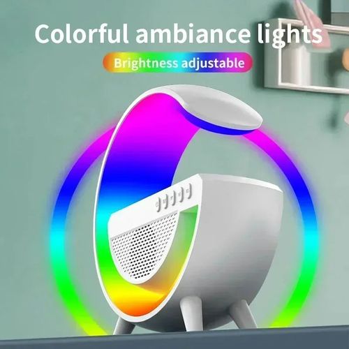 Wireless Speaker Charger Night Light with Alarm Clock Charging Function Atmosphere Lamp LED Table Lamp for Bedroom Home Decor
