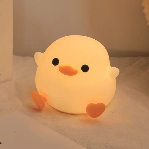 Cute Night Light 3 Level Dimmable Nursery Nightlight Super Squishy Silicone USB Rechargeable Touch Control 7 Colors Night Lamp