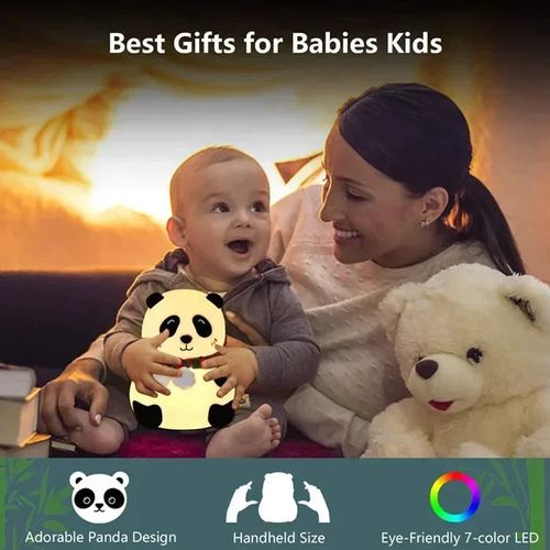 Baby Night Light Timing USB Rechargeable Panda Nursery Sleeping Lamp Portable Beside Touch Lamp for Room Decoration