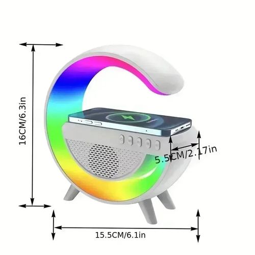 Wireless Speaker Charger Night Light with Alarm Clock Charging Function Atmosphere Lamp LED Table Lamp for Bedroom Home Decor