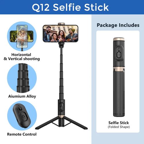 Bluetooth Wireless Handheld Selfie Stick Tripod Extendable Monopod with Remote for Huawei iPhone 13 Pro Max Xiaomi Phone Live