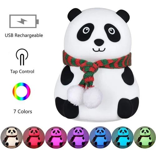Baby Night Light Timing USB Rechargeable Panda Nursery Sleeping Lamp Portable Beside Touch Lamp for Room Decoration