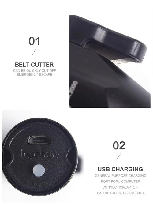 Multi-Function COB LED Flashlight Emergency Light Safety Hammer