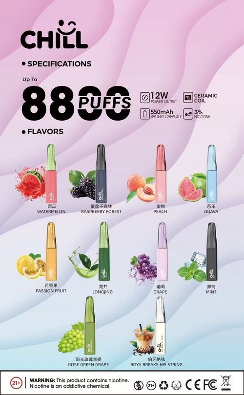 CHILL 8800口 全新品 10種口味 一次性電子煙