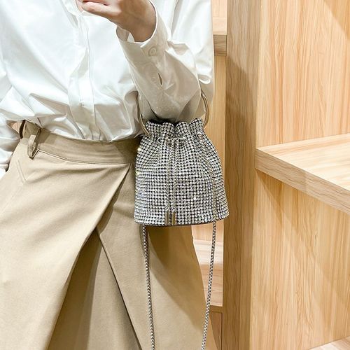 Rhinestone Evening Bag Bling Purse Sparkly Diamond Clutch Purse for Women Shoulder Handbag Cocktail Party Wedding Prom