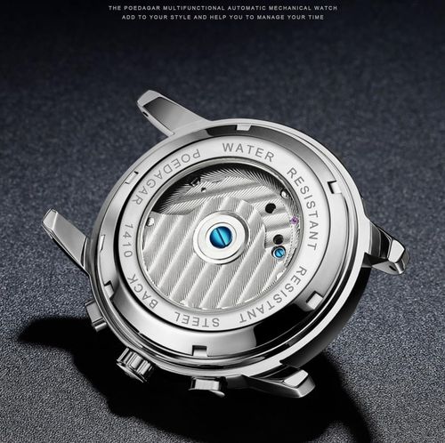 Men's watch - luxurious automatic mechanical skeleton tourbillon luxury top-feeding dress watch - moon phase water-resistant luminous