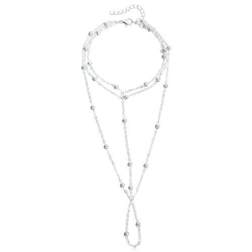 Exotic retro fashion multi-layer tassel ankle chain women's metal chain instep chain cos palace style foot decoration