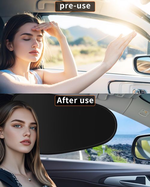 Window sunshade  car sunshade, 100% shading rate, electrostatic suction cup sunshade, universal suitable for car UV protection (4 pieces)