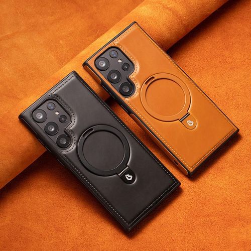 Luxury PU Leather Holder Magnetic Phone Case for Samsung Galaxy S25 S24 S23 S22 Ultra Plus Wireless Charging Cases 1342 sales
