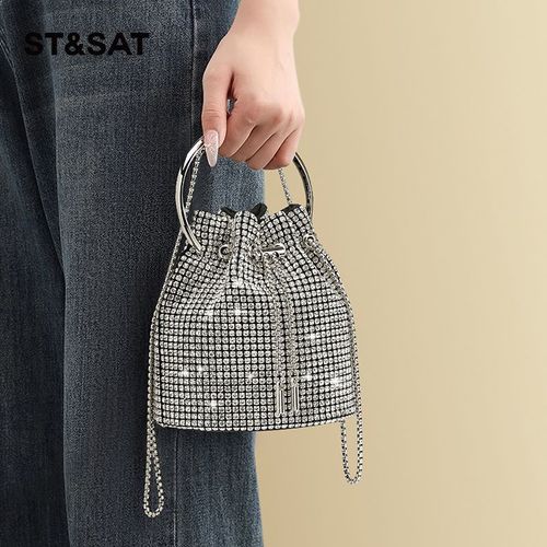 Rhinestone Evening Bag Bling Purse Sparkly Diamond Clutch Purse for Women Shoulder Handbag Cocktail Party Wedding Prom