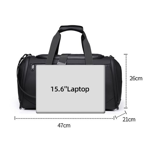 Large-capacity carry-on luggage bag with shoe compartment, dry and wet separation, lightweight and pressure-relieving, hand-held travel bag with retractable handle.