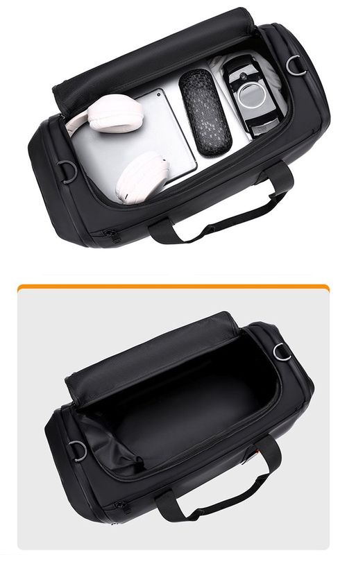 Large-capacity carry-on luggage bag with shoe compartment, dry and wet separation, lightweight and pressure-relieving, hand-held travel bag with retractable handle.