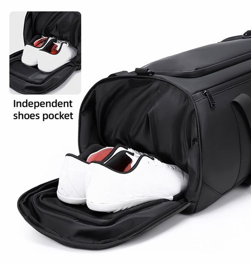 Large-capacity carry-on luggage bag with shoe compartment, dry and wet separation, lightweight and pressure-relieving, hand-held travel bag with retractable handle.