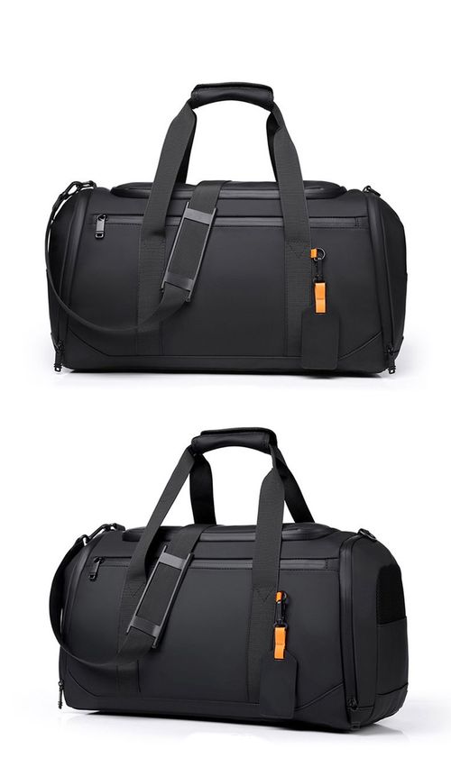 Large-capacity carry-on luggage bag with shoe compartment, dry and wet separation, lightweight and pressure-relieving, hand-held travel bag with retractable handle.