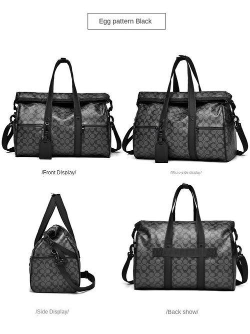 Foldable travel bag - Fashionable business portable fitness bag - Dry and wet separation - Outdoor waterproof travel bag (square, black)